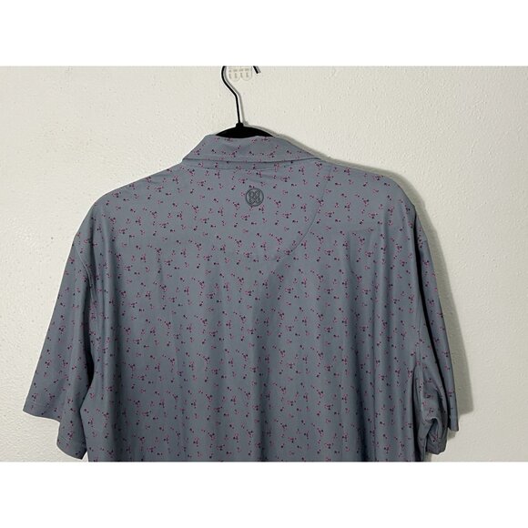 G/FORE Gray Golf floral Polo Shirt Size XL - Picture 9 of 16